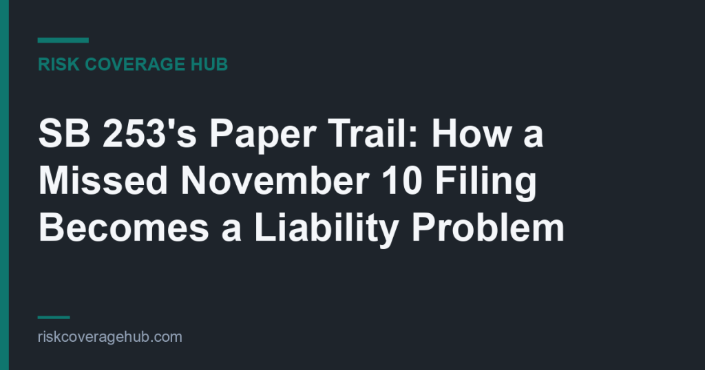 SB 253's Paper Trail: How a Missed November 10 Filing Becomes a Liability Problem