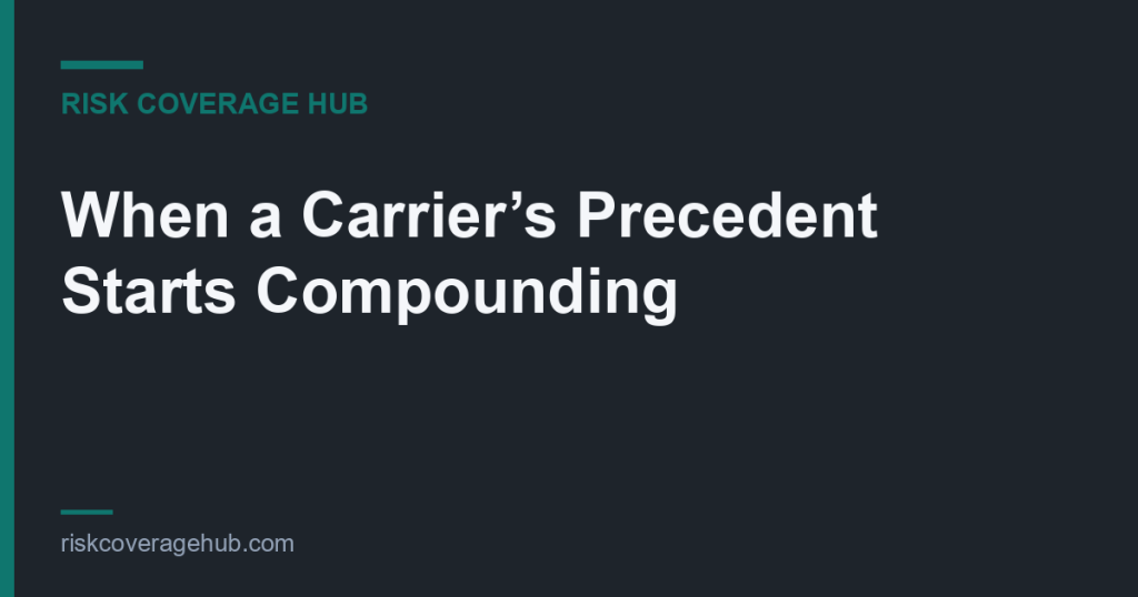 When a Carrier’s Precedent Starts Compounding