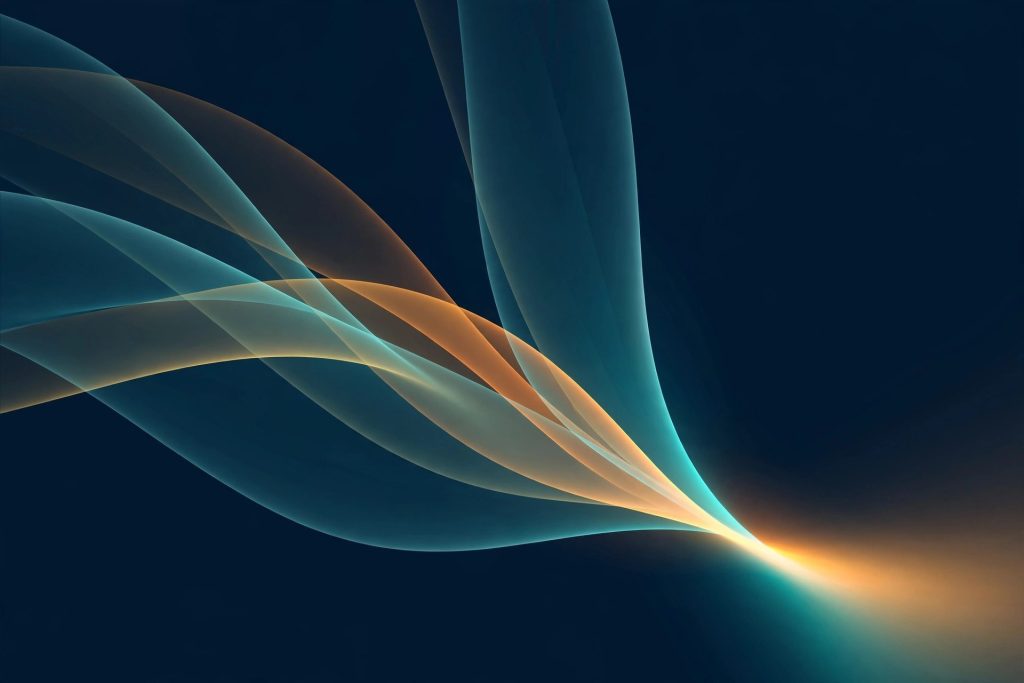 Multiple translucent model curves converging into one blended line in navy and teal