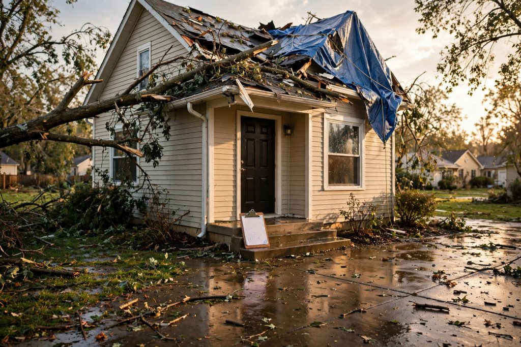Insurance claim file and policy documents symbolizing the duty to report dangerous conditions and give prompt notice